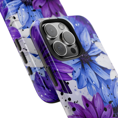 Vibrant Purple & Blue Floral Splash - iPhone Series Case