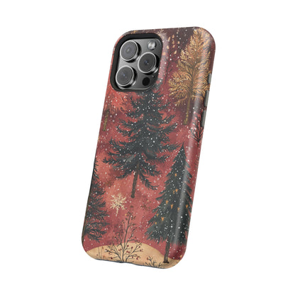 Rustic Red Winter Forest - MagSafe iPhone Series Case