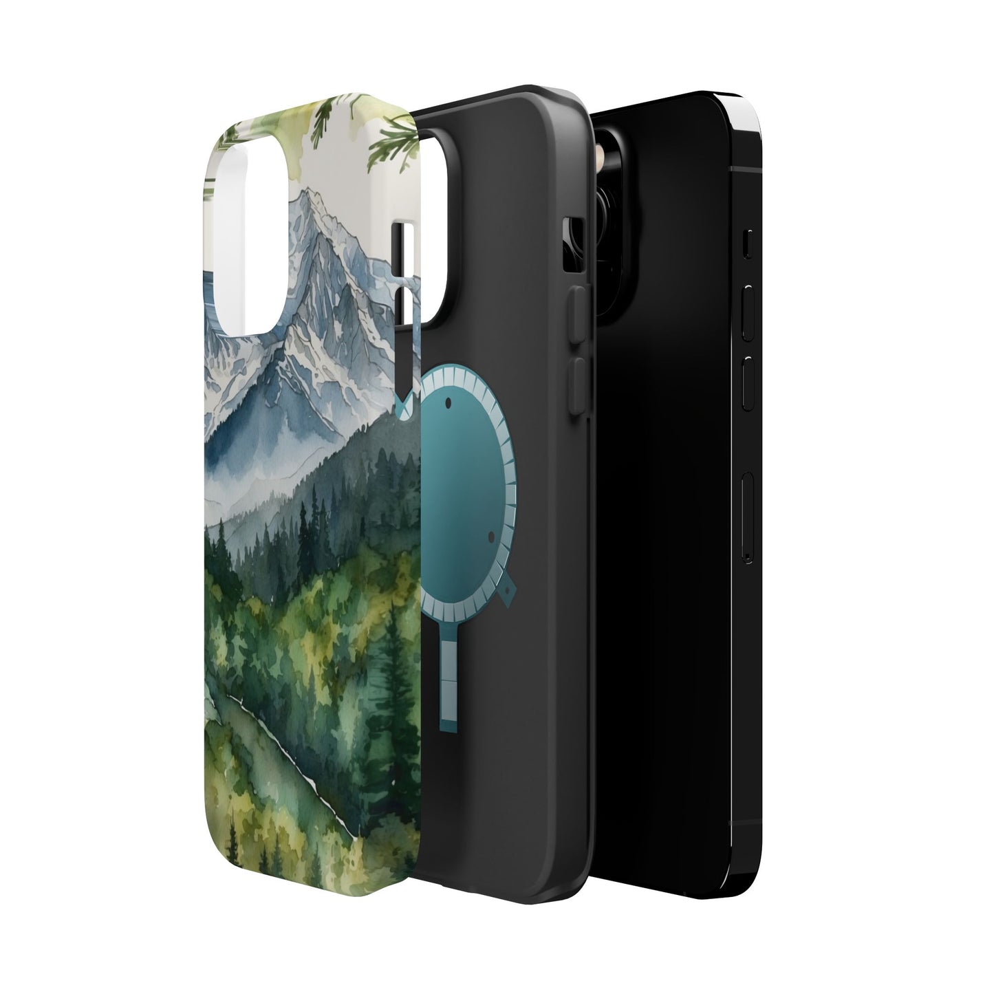 Watercolor Alpine Mountainscape - MagSafe iPhone Case