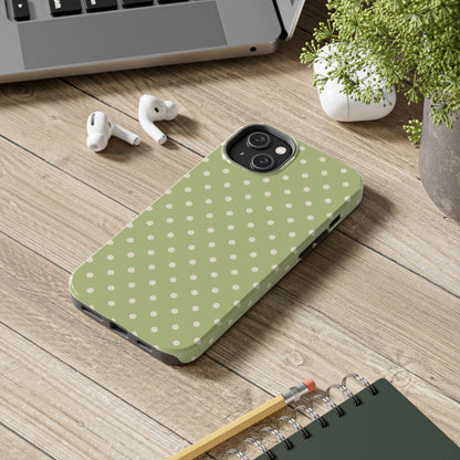 Sage Green Polka Dots – iPhone Case