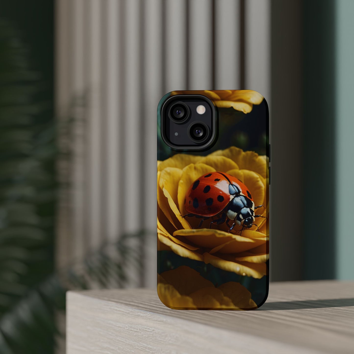 MagSafe iPhone Case: Ladybug on Yellow Petals