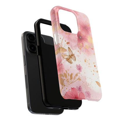 Blush Pink Floral Butterfly - iPhone Case