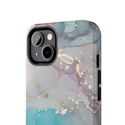 Sky Blue & Purple Marble Wave – iPhone Case with Fluid Swirl Pattern