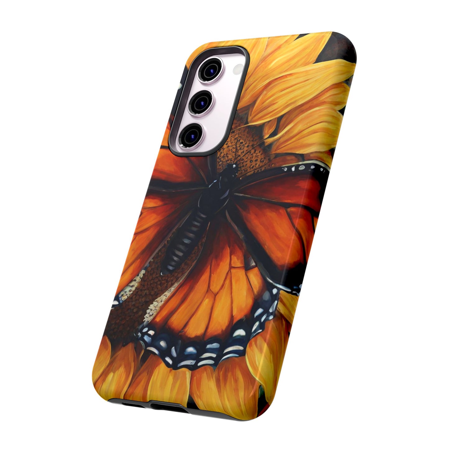 Monarch Butterfly & Sunflower Art – iPhone Case