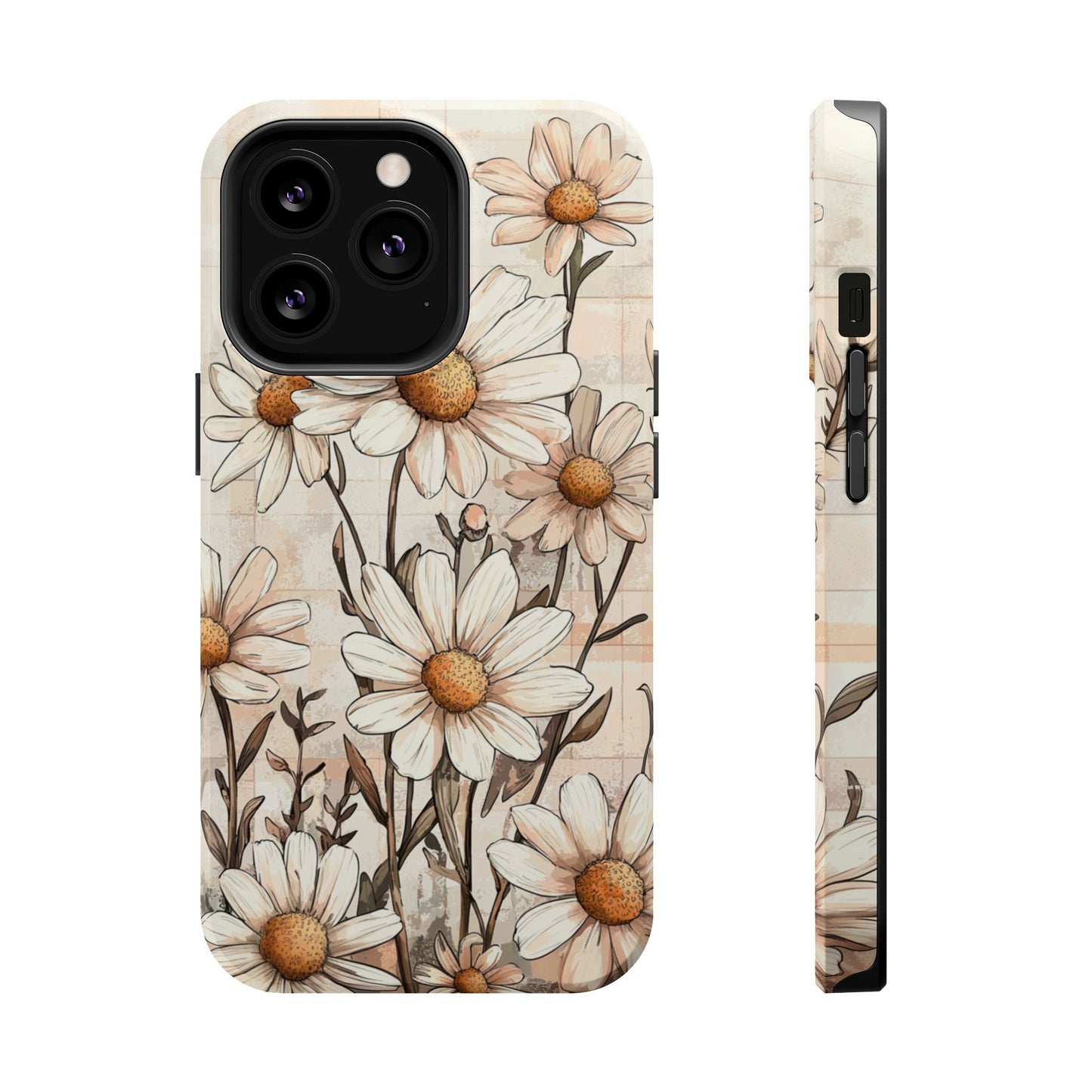 Pastel Daisy MagSafe iPhone Case - Elegant Floral Protective Cover