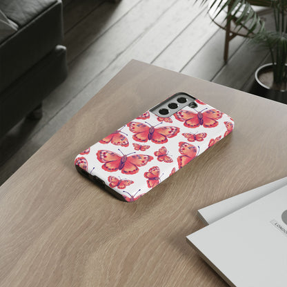 Coral Butterfly Samsung Galaxy Case – Slim, Protective Design with Bold Watercolor Print