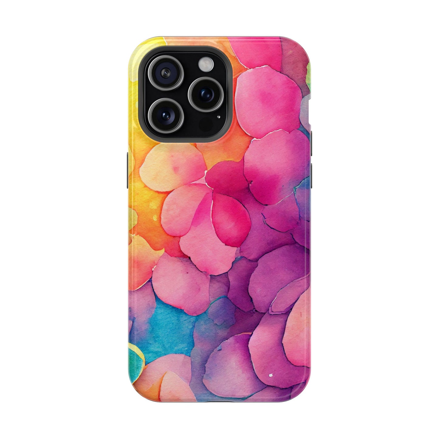 Sunset Petals Watercolor MagSafe iPhone Case – Slim Design, Glossy Finish