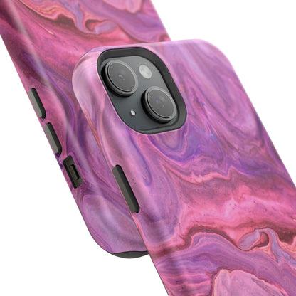 Lavender Dreamscape – MagSafe Case with Abstract Purple & Pink Marble Art