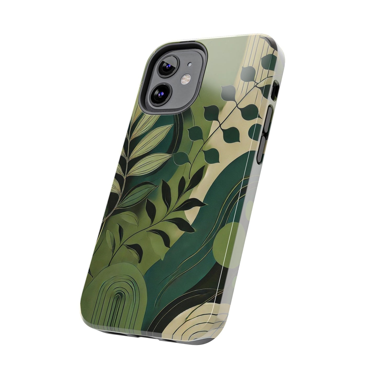 Abstract Green Leaves iPhone Case - Nature-Inspired Protective Cover