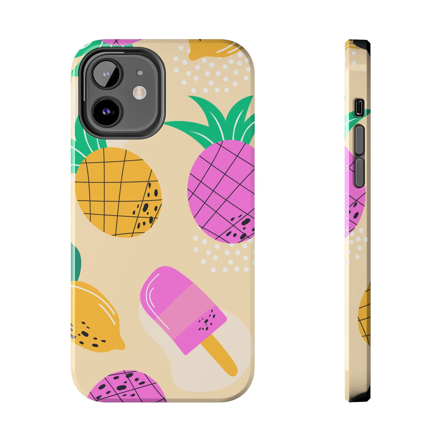 Tropical Pop iPhone Case – Fun Pineapple & Lemon Design with Vibrant Summery Colors