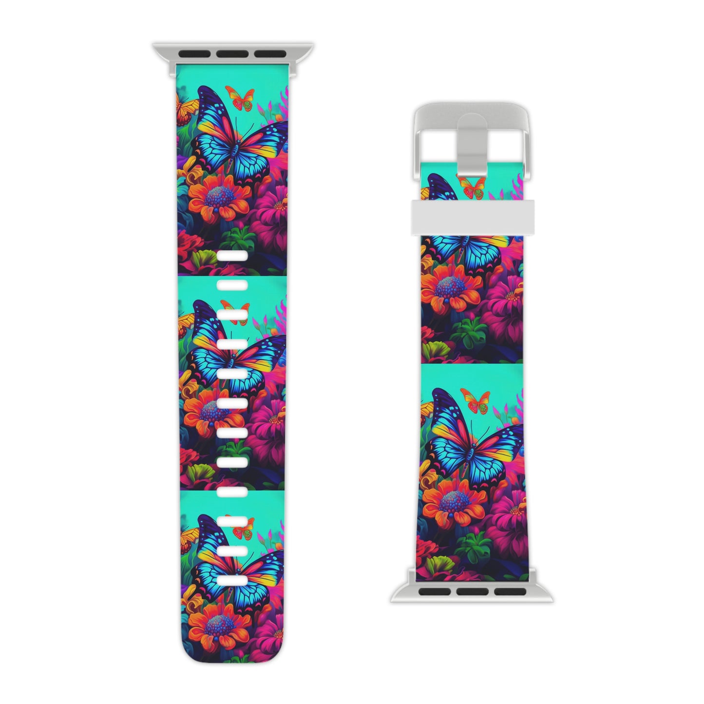 Vivid Butterfly & Floral Burst Apple Watch Band