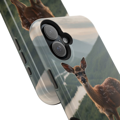 Majestic Fawn Overlooking Mountain Vista MagSafe iPhone Case