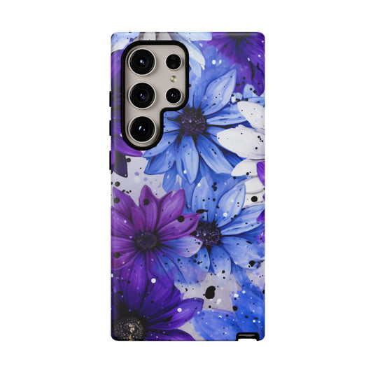 Vibrant Purple & Blue Floral Splash - Samsung Galaxy Series Case