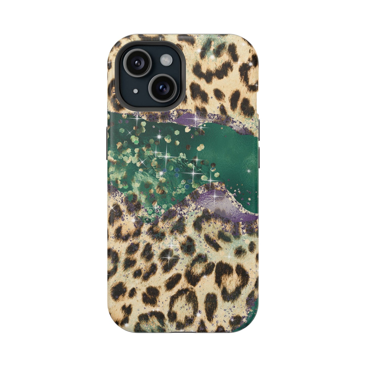 Emerald Glitter Leopard Print - MagSafe iPhone Series Case