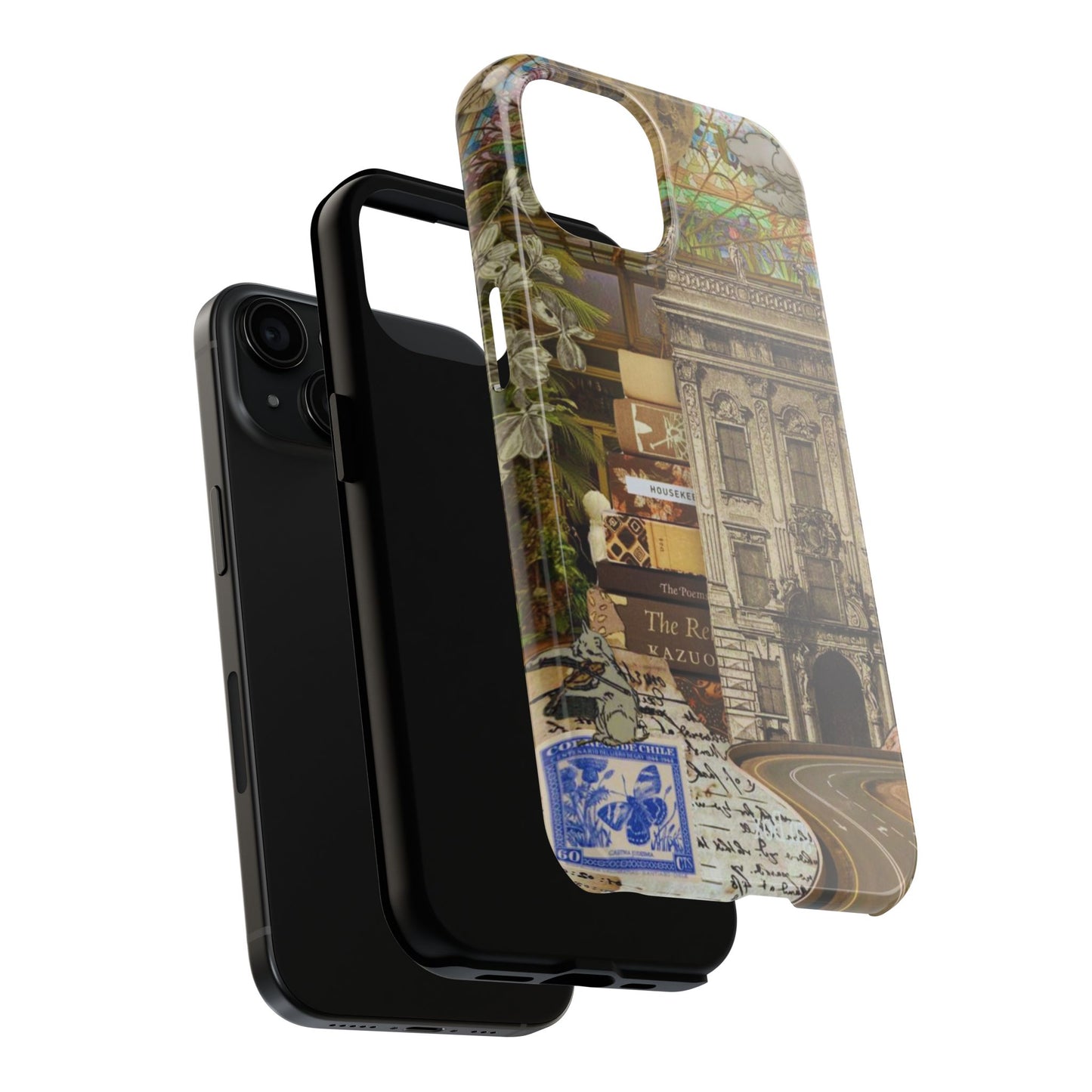 Whimsical Road Trip Collage iPhone Case – Dual - Layer Protection with Vintage Art and Adventure Design - BOGO Cases