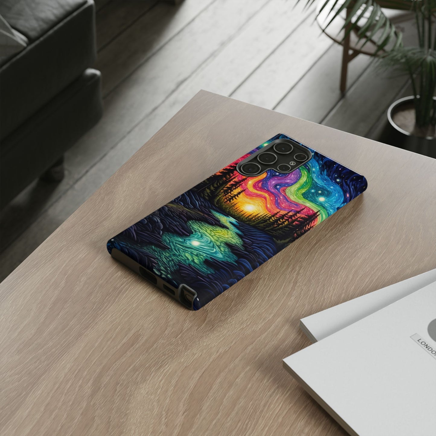 Celestial Nightscape Samsung Galaxy Case – Vibrant River and Starry Sky Design