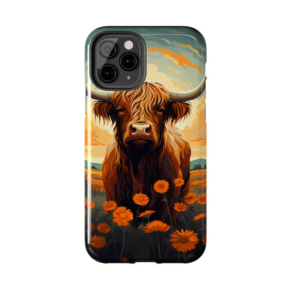 Highland Cow Case | Rustic Farmhouse Floral Design