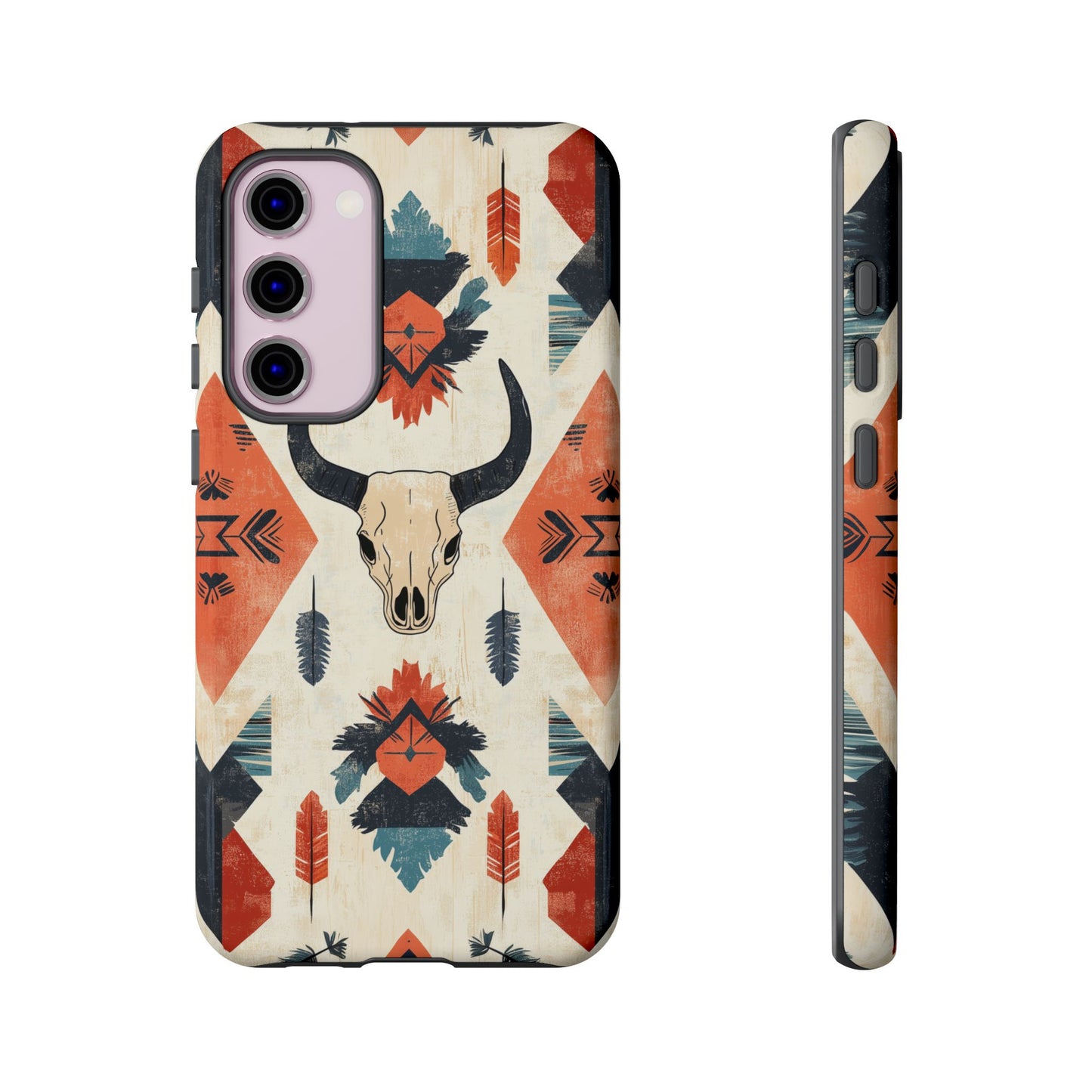 Southwestern Boho Skull Tough iPhone Case – Durable Matte Finish, Dual - Layer Protection - BOGO Cases