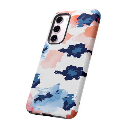 Abstract Coral & Navy Watercolor Design – Samsung Galaxy Case