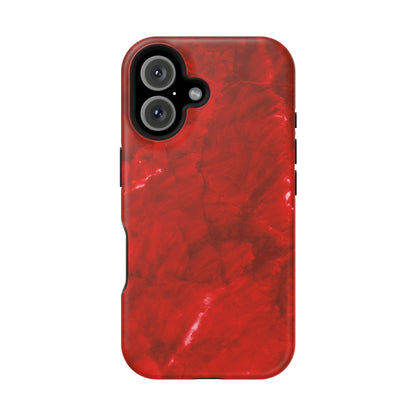 Bold Red Marble MagSafe iPhone Case – Luxe Design Meets Magnetic Precision