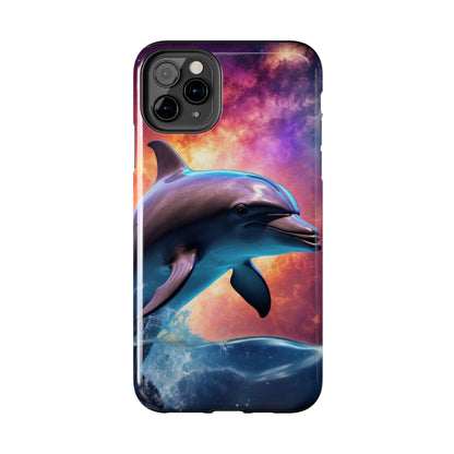 Cosmic Dolphin Galaxy Art - iPhone Case