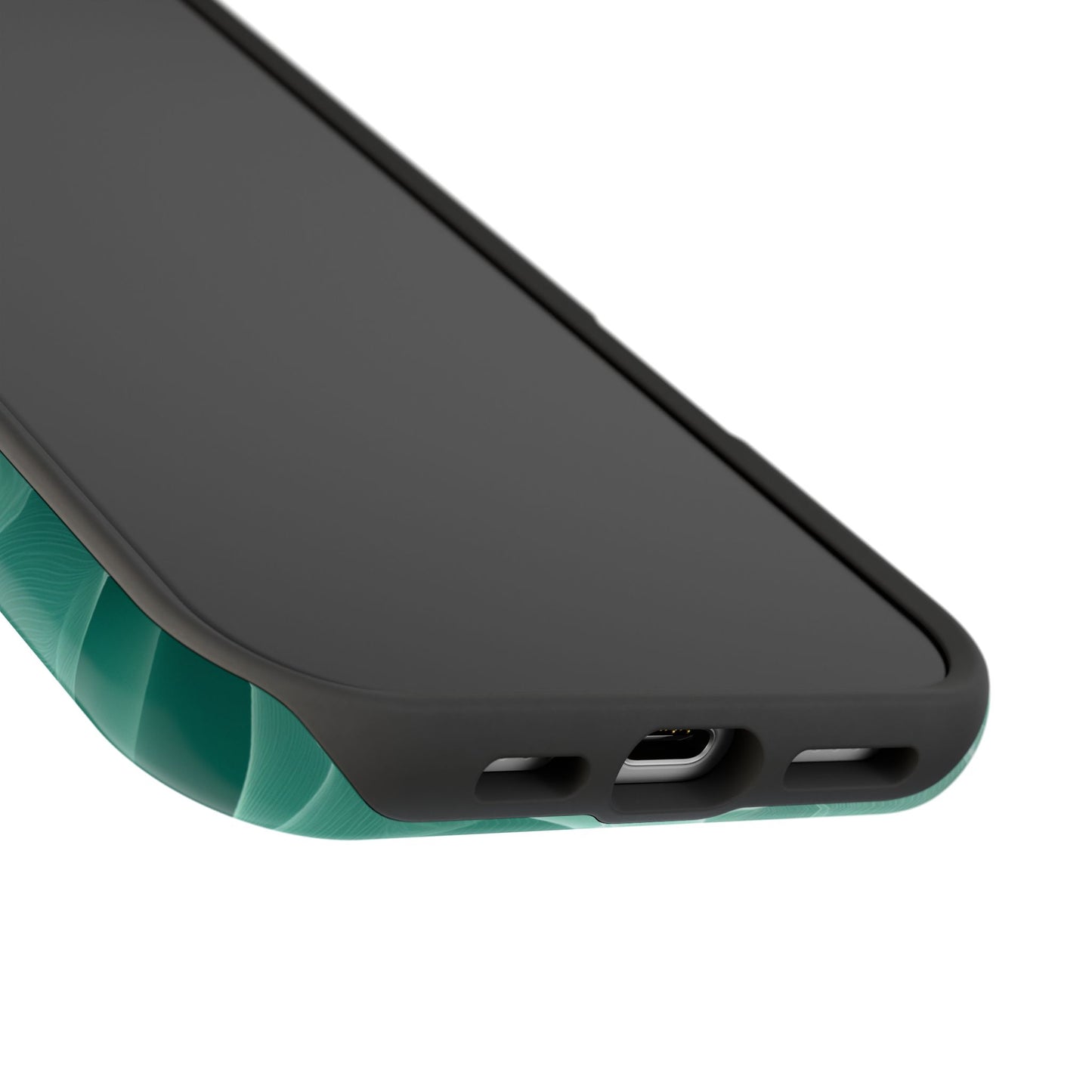 Emerald Flow MagSafe iPhone Case – Translucent Green Fabric-Inspired Design