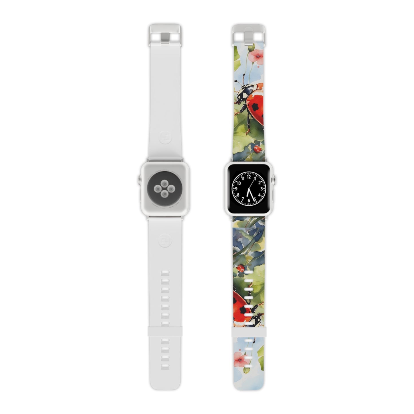 Watercolor Ladybug & Poppy Fields Apple Watch Band