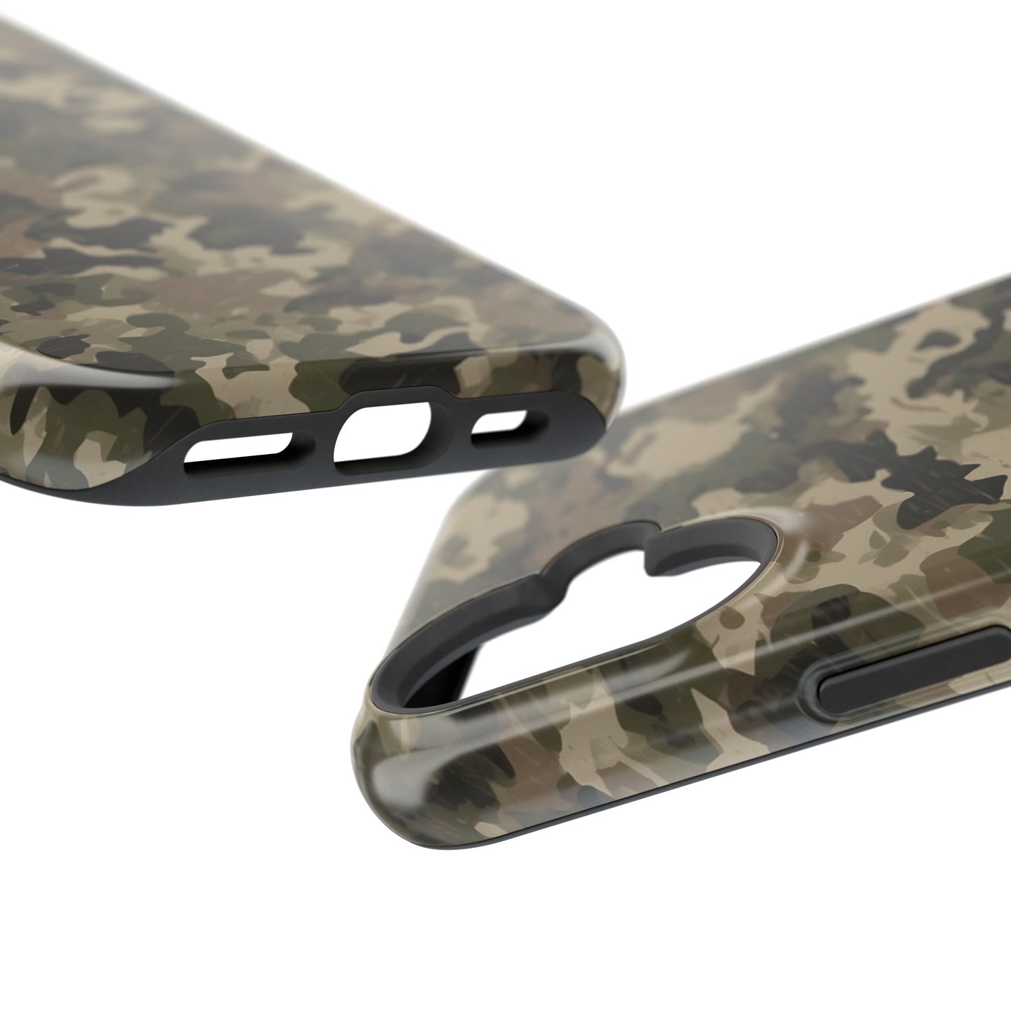 Classic Light Brown Camouflage – MagSafe iPhone Case with Rugged Elegance