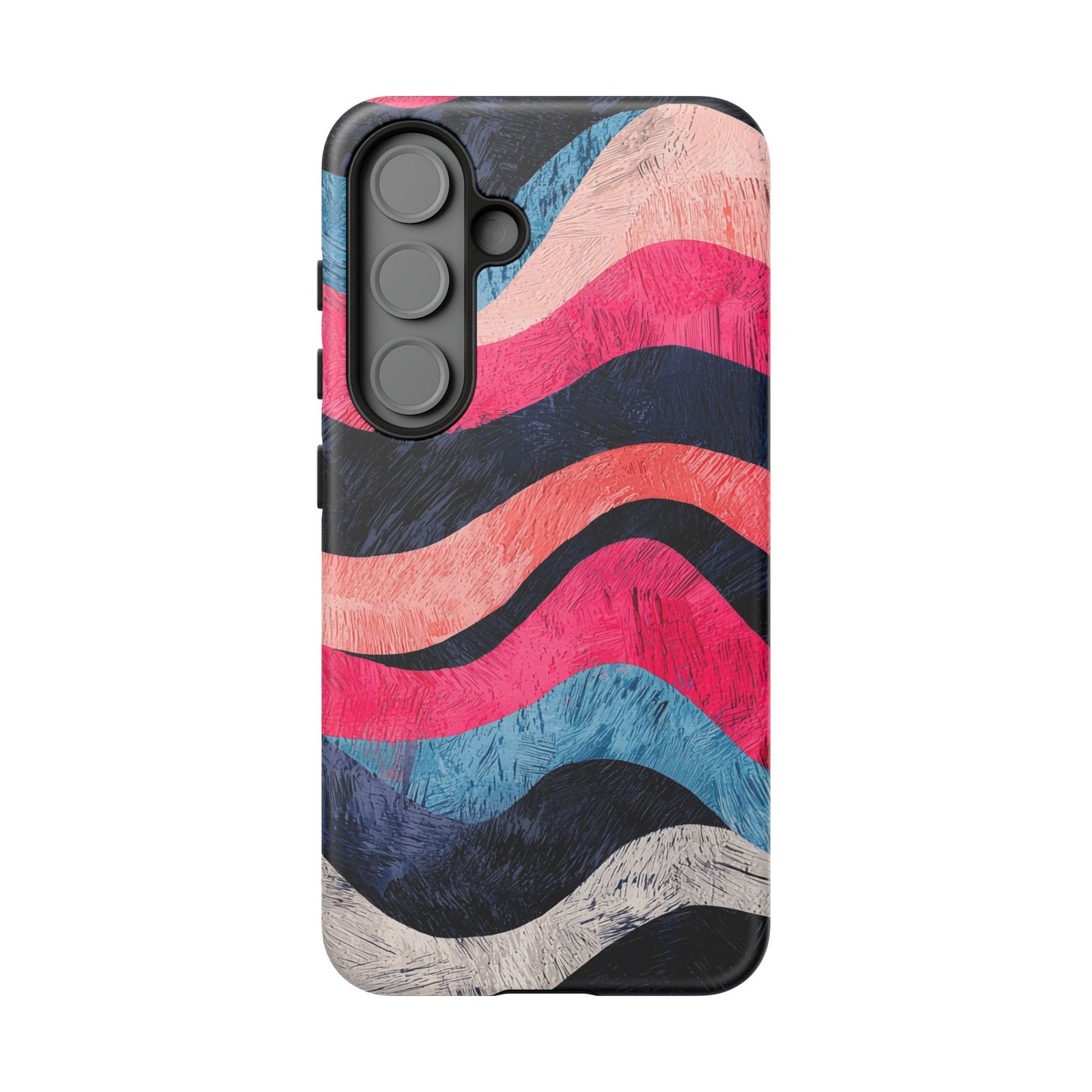 Abstract Wave Pattern Samsung Galaxy Case – Shockproof, Matte Finish, Dual-Layer Protection