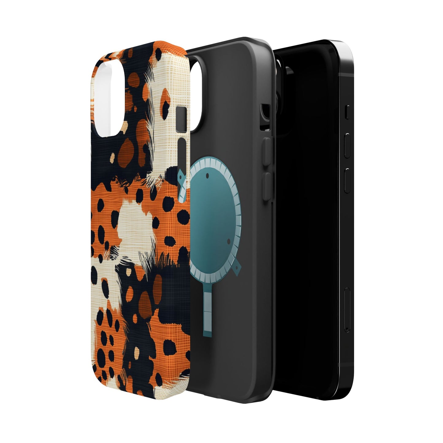 MagSafe iPhone Case: Cheetah Plaid – Brown & Black Pattern