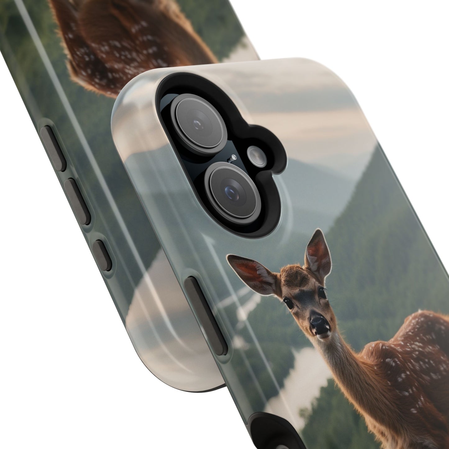 Majestic Fawn Overlooking Mountain Vista MagSafe iPhone Case