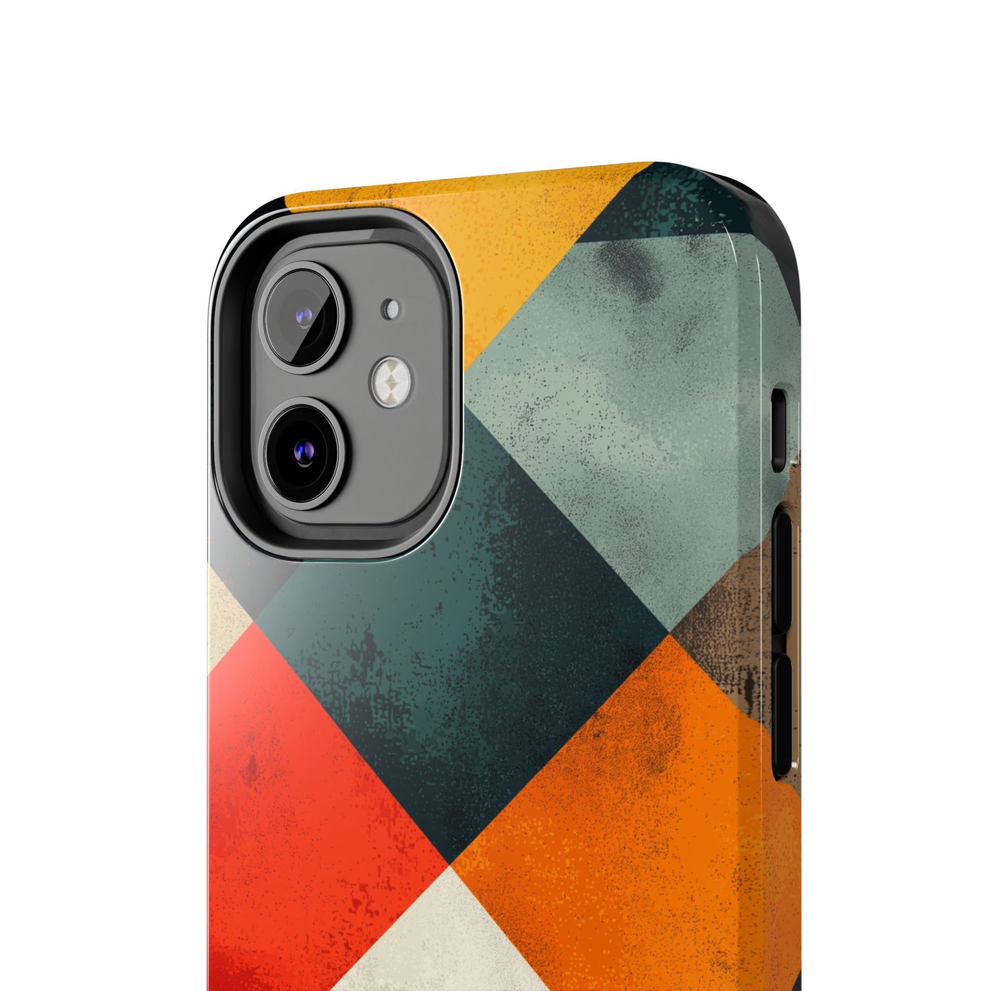 Geometric Retro iPhone  Case - Colorful Checkered Protective Cover