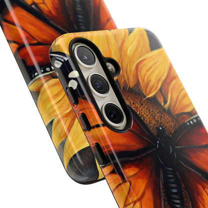 Monarch Butterfly & Sunflower Art – iPhone Case