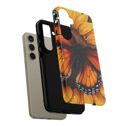 Monarch Butterfly & Sunflower Art – iPhone Case