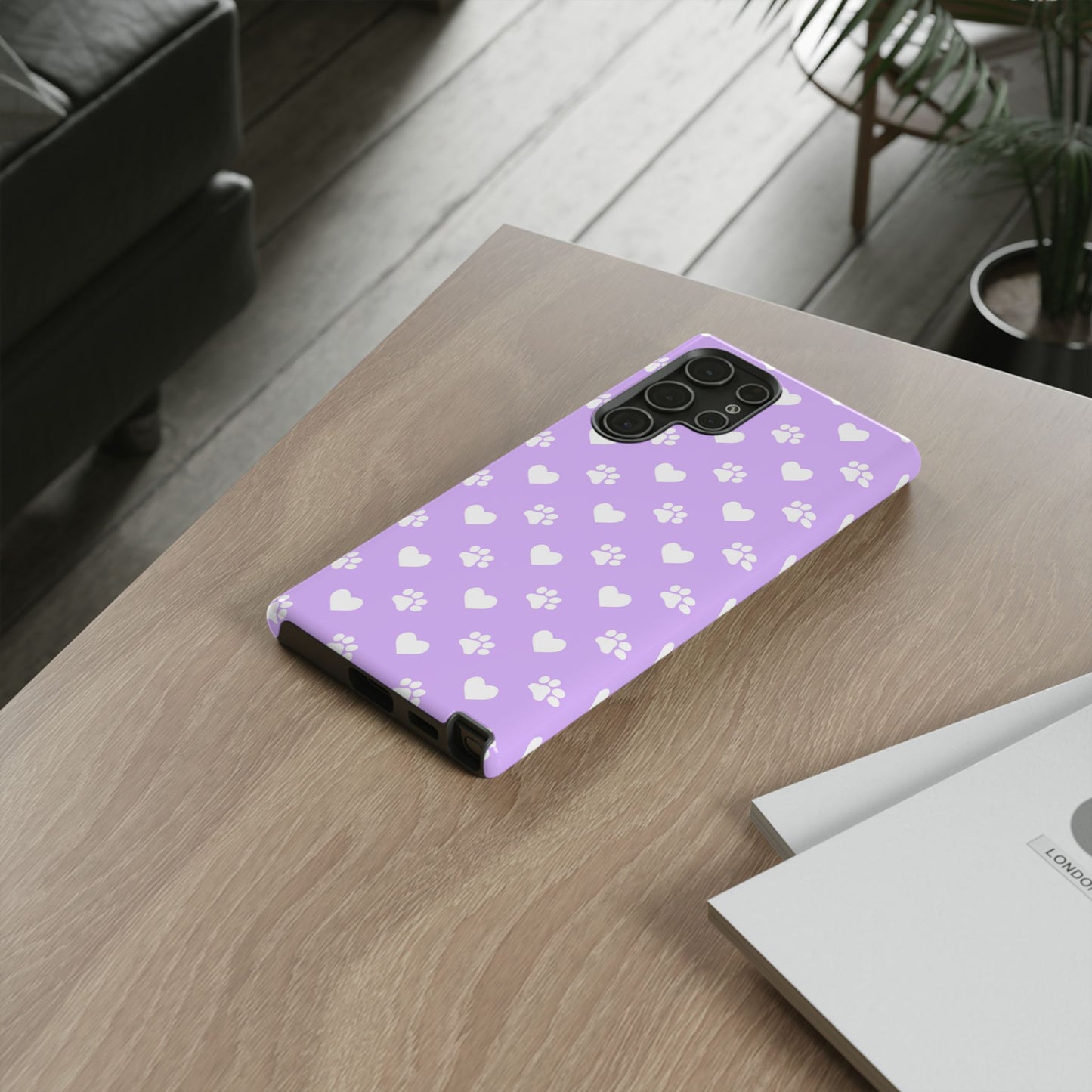 Lilac Paw Prints & Hearts – Samsung Galaxy Case