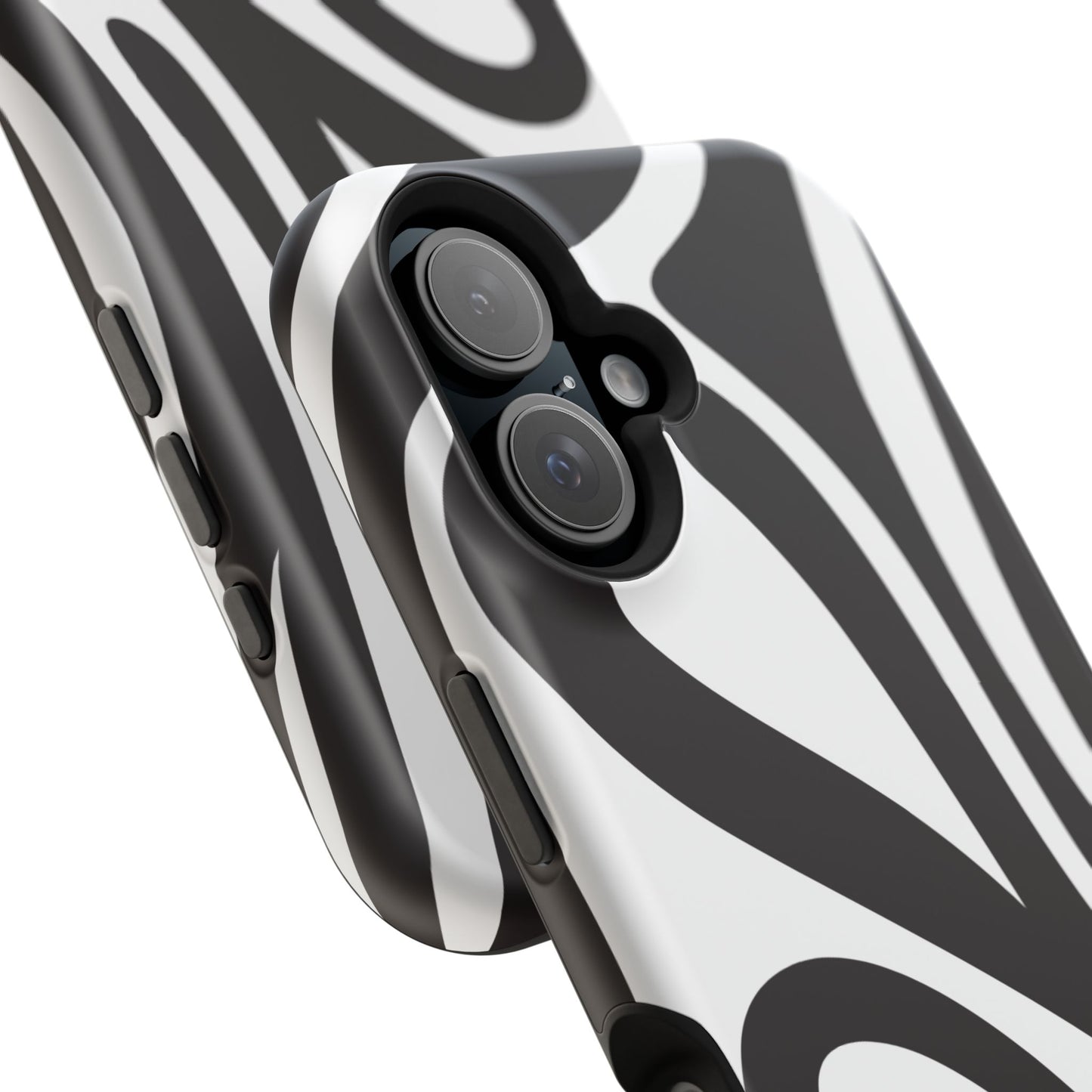 Modern Black and White Abstract Tough MagSafe iPhone Case – Bold Graphic Pattern with Dual-Layer Protection