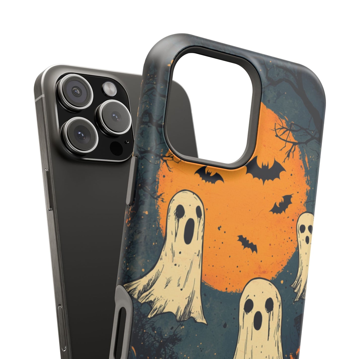 Haunted Ghosts & Full Moon MagSafe iPhone Case – Spooky Halloween Design