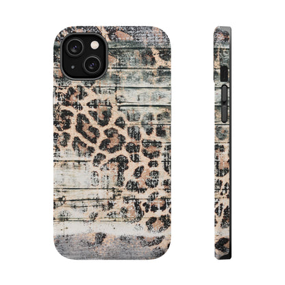 Rustic Leopard Wood Print - MagSafe iPhone Series Case