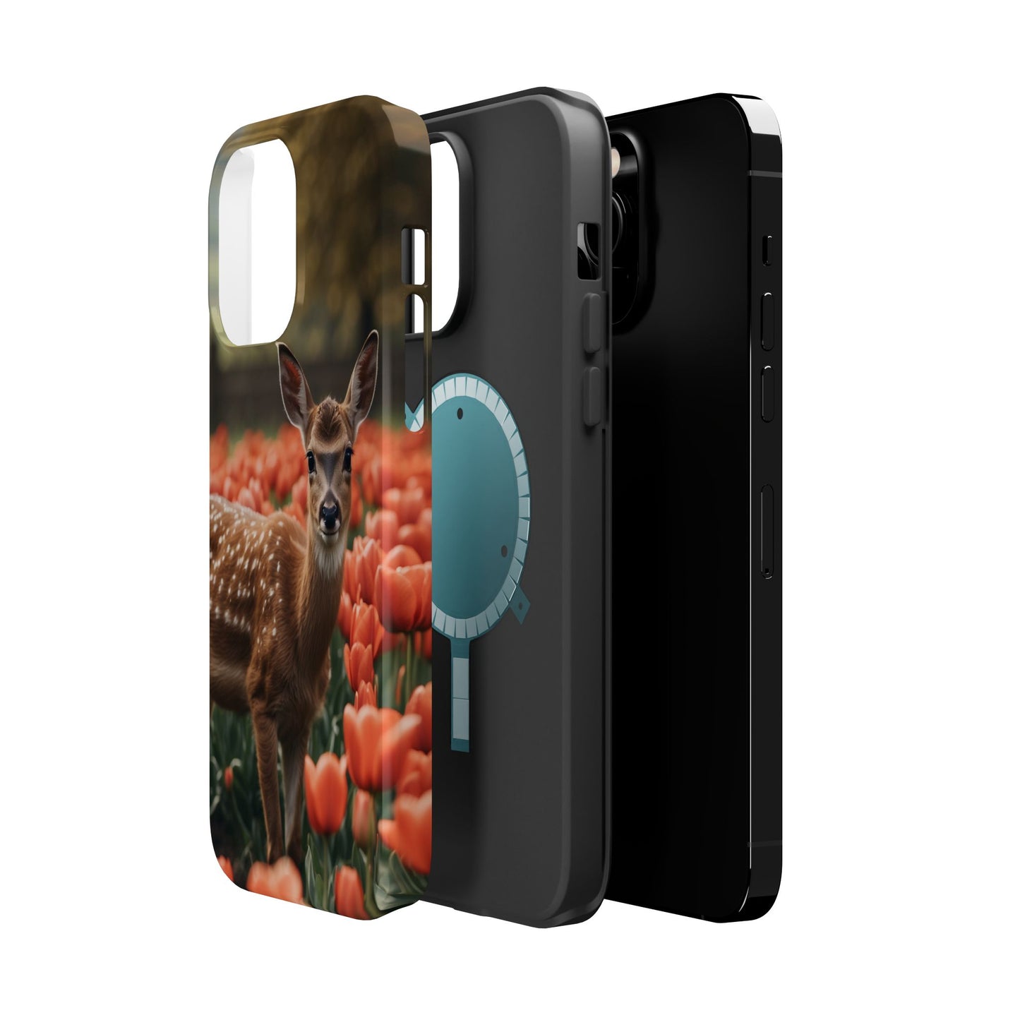 Fawn Among Tulips MagSafe iPhone Case