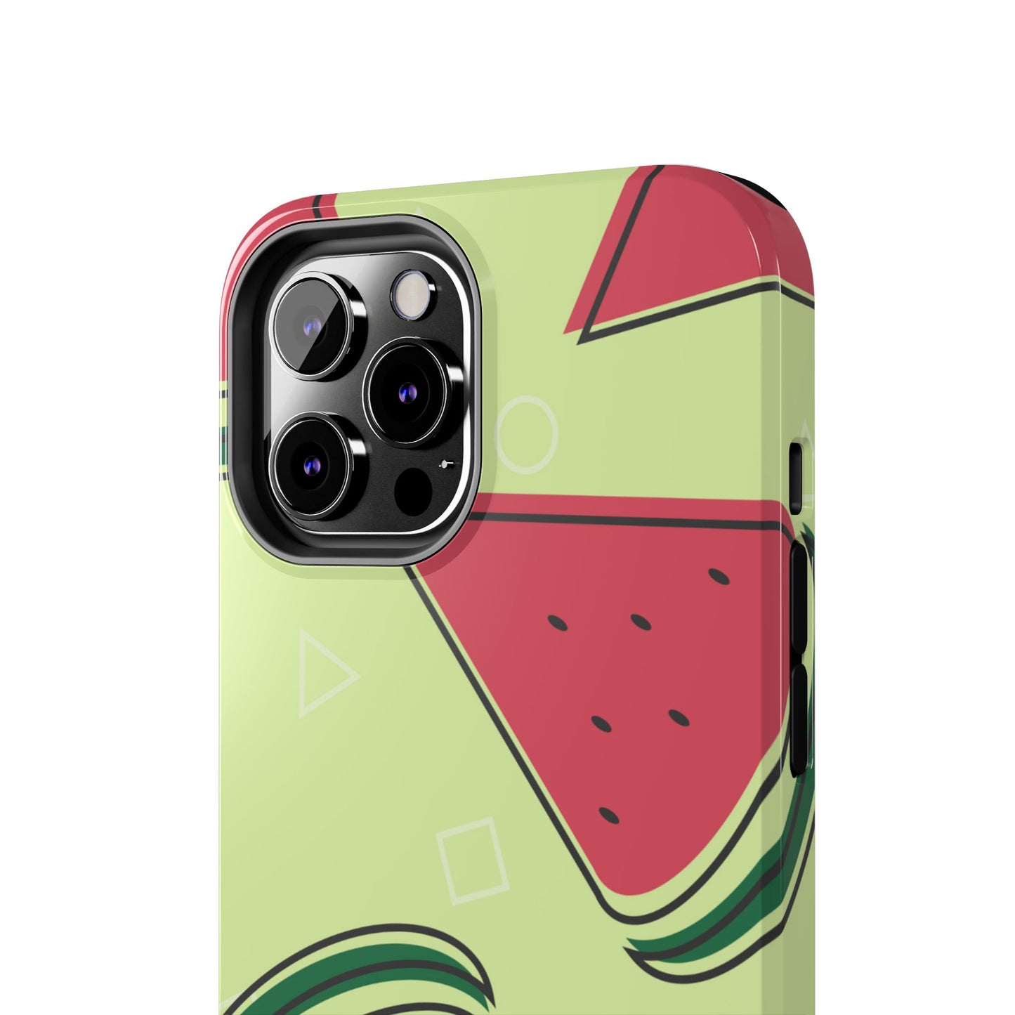 Watermelon Slice iPhone Case – Fresh & Fun Design with Retro Geometric Pattern