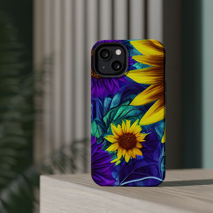 Purple & Gold Sunflower Dream - MagSafe iPhone Series Case