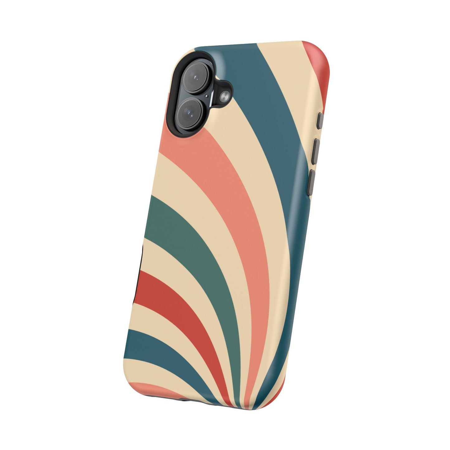 Retro Sunburst Swirl MagSafe iPhone Case – Dual-Layer Protection with Bold 70s Vibes