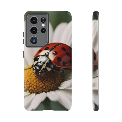 Samsung Galaxy Case: Ladybug on White Daisy