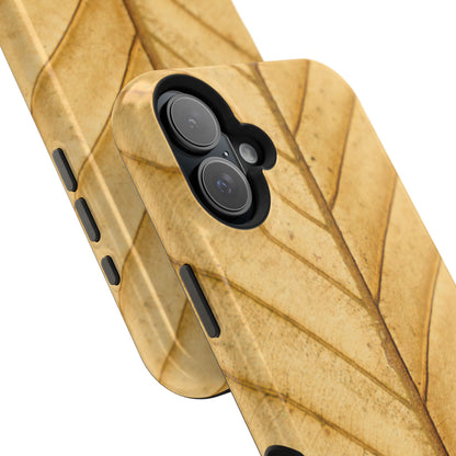 Golden Leaf Texture MagSafe Case – Minimal Nature Design