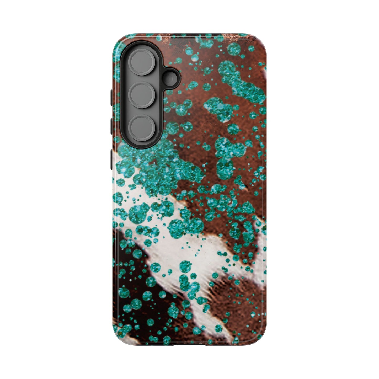 Teal Glitter Cowhide - Samsung Galaxy Series Case