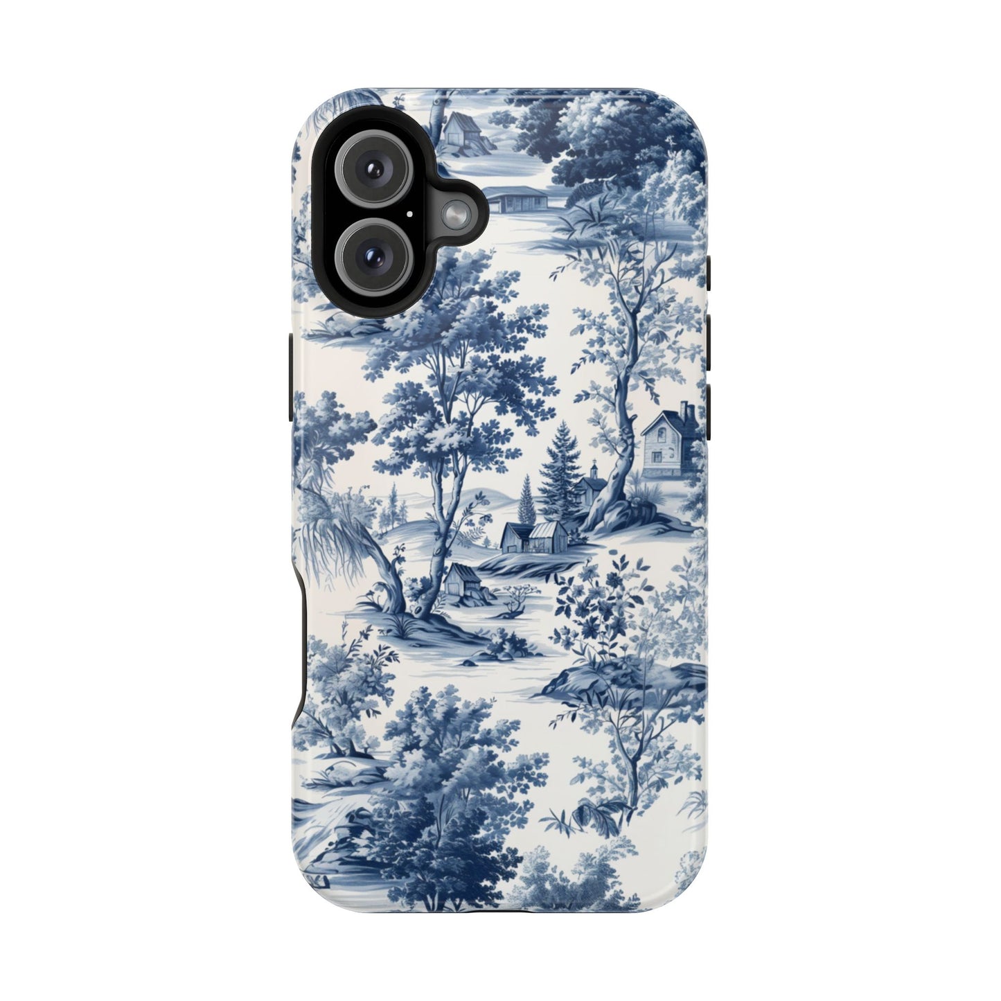 Vintage Charm Blue Toile iPhone Case