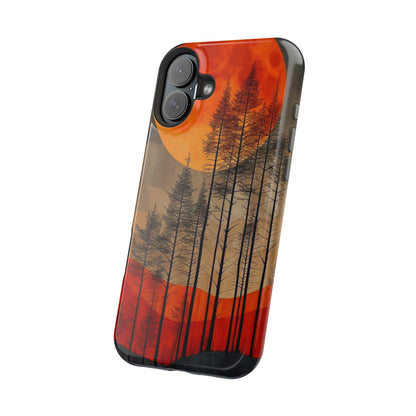 Moody Forest Moonrise MagSafe iPhone Case – Dark Landscape Design, Dual-Layer Protection