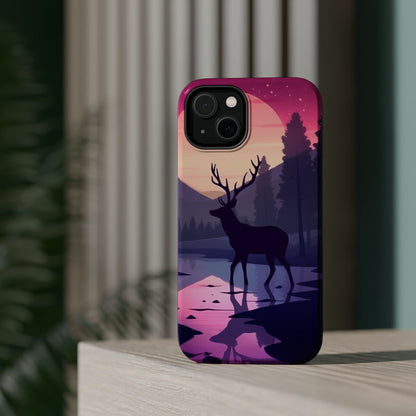 Twilight Elegance: Stag Reflection – MagSafe iPhone Case