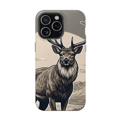 Monochrome Majesty – Regal Stag MagSafe iPhone Cases