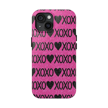 XOXO Glitter Hearts iPhone Case